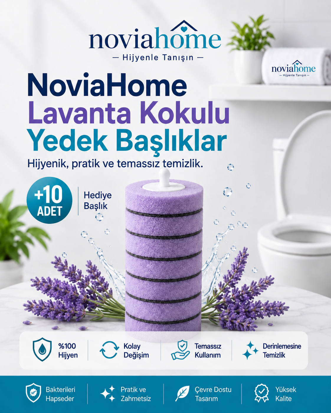 NoviaHome™ Yedek Sünger Başlık 10'lu