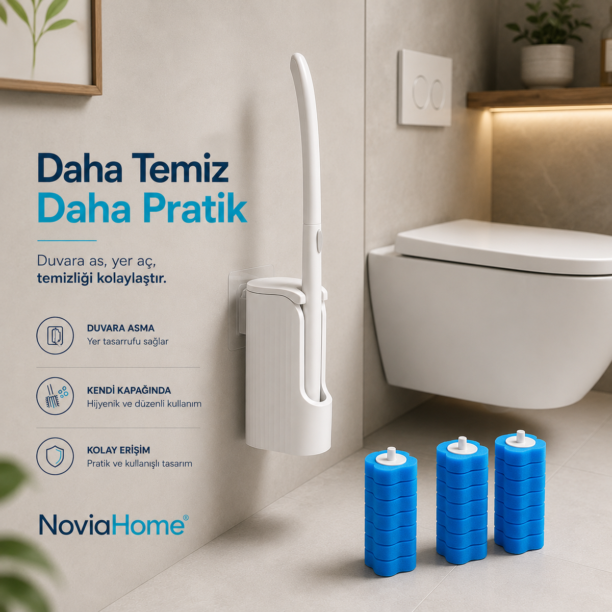 NoviaHome™ Hijyenik Tuvalet Temizlik Seti
